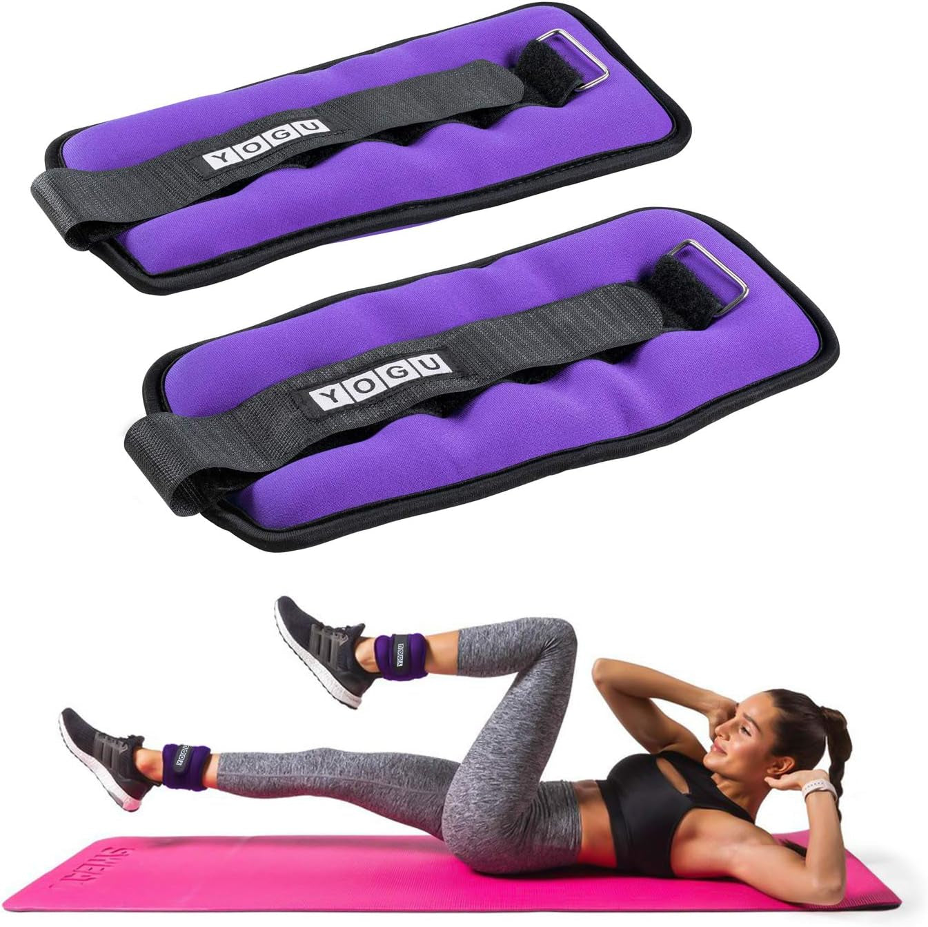Ankle Weight/Wrist Weight Set with Neoprene Padding for Breathable Comfort- Fully Adjustable for Most Ankles, Wrists and Legs